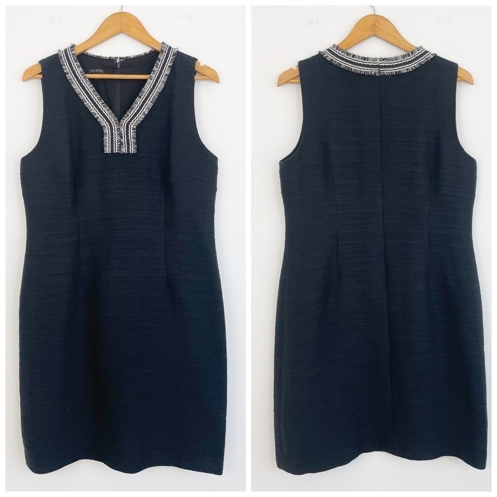 Talbots Black Embroidered Minimalist Basic V-Neck… - image 1